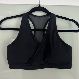 Lululemon Athletica Women's Black Cross-Front Sports Bra